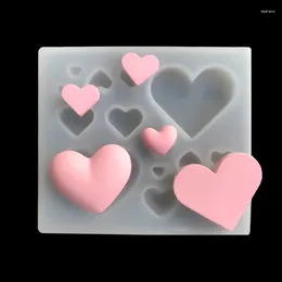 Baking Moulds 3D Lovely Heart Shape Silicone Mold Epoxy Resin DIY Jewelry Earrings Pendant Tools Kitchen Cake Decoration Chocolate