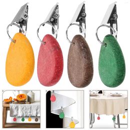 Table Mats 4 Pcs Colored Marble Tablecloth Pendant Clip Curtain Accessories Jewelry 4pc Holders Cover Clamps Stainless Steel