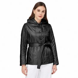 astrid Women's Spring Jacket 2023 Padded Demi-Seas Short Quilted Coat Woman Clothing Female Slim Belt Hooded Warm Parkas 20335 M2jS#