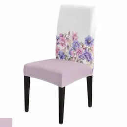 Chair Covers Spring Flower Watercolor Countryside Cover Set Kitchen Stretch Spandex Seat Slipcover Home Dining Room