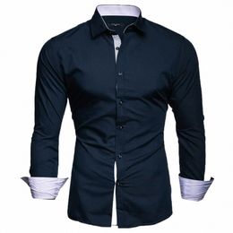 solid Slim Men Shirt Plaid Turn-down Collar Single-breasted Formal Dr Shirt Spring Slim Male Shirt Busin Camisa T-shirt 68hW#
