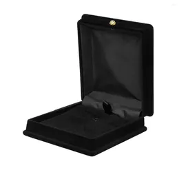 Decorative Plates 1 X Velvet Necklace Chain Jewellery Display Storage Box Gift Case Holder Organizer---Black