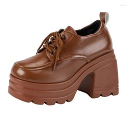 Dress Shoes Women Heels Platform Square Lace Up Party Role Play Uniform Shoe Fashion High Trifle Base Leather Loafers Lolita Mary Jane