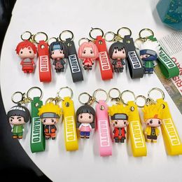 Designer keychains accessories Creative manga cartoon Naruto Men's key chain rings fashion cool Naruto Kakashi Sasuke key chain bag small hanging accessories