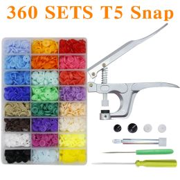 Gravestones U Shape Fastener Snap Pliers & 360 Sets T5 Snap Poppers Plastic Buttons Kit Snaps Cloth Buttons Diy Sewing and Crafting Tool