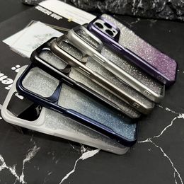 Bling Gradient Glitter Blade Cases For Iphone 15 Plus 14 13 Pro MAX 12 11 XR XS X 7 6 8 Luxury Matte Chromed Soft TPU Frosted Plating Metallic Phone Back Cover Best8168