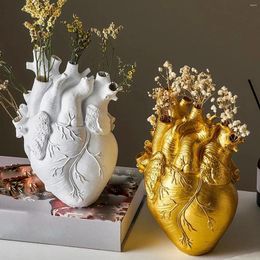 Vases Creative Simulation Anatomical Heart-Shaped Flower Pot Container Art Human Statue Desktop Home Decoration Ornaments