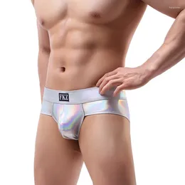 Underpants Fashion Men Sexy U Convex Shiny Nylon Ice Silk Boxers Man Penis Pouch Jockstrap Gay Male Erotic Underwear Club Clothing