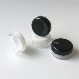 Lastoortsen 100 X 3g Travel Mini White Black Empty Cream Jar Cosmetic Container Plastic Bottle Makeup Sample Jar Cosmetic Packaging