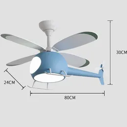 Ceiling Lights Helicopter Modern Aircraft Fan With Led Light Children's Chandeliers Fans Backlit Lamp Chandelier Lighting