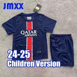 JMXX 24-25 PSGes Child Soccer Jerseys Kit Kid Uniforms Jersey Football Shirt 2024 2025 Top and Shorts Children Version