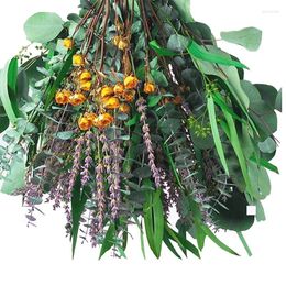 Decorative Flowers Eucalyptus& Lavender Bundles For Shower Real Eucalyptus Leaves Home Decor Wedding Decoration About 43Cm