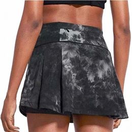 tie Dye Women Running Yoga Pants Skirt Quick Dry Breathable Training Workout Tennis Skirt 53Uu#