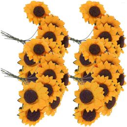 Decorative Flowers 100 Pcs Artificial Sunflower For Wedding Decor Plants Indoor Accessories Simulation Bride