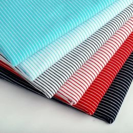 Fabric wide 1mm+3mm stripe 100% cotton knitting elastic fabric DIY sewing clothing cloth 165cm wide 100% tissu hometextile tela sewing