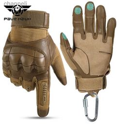 Tactical Gloves New Men Touch Screen PU Leather Full Finger Glove Outdoor Hiking Hunting Climbing Cycling Fingerless YQ240328