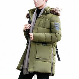 men Parkas Solid Colour Hooded Zipper Split Cott Coat Padded Furry Keep Warm Jacket Thicken Zipper Male Outerwear For Cam m9Ro#