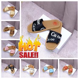 Top Designer canvas rubber slippers white Black soft Pink sail women mules flat sandals fashion outdoor beach shoes