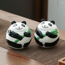 Storage Bottles High End Internet Celebrity Tea Sealed Moisture-proof Mini Portable Creative Boutique Panda Empty Can Ornaments