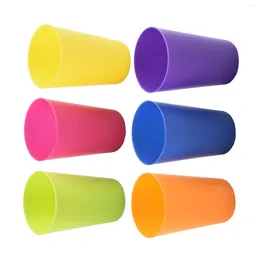 Mugs 9pc Colourful Plastic Cups Reusable Eco-Friendly Drinking Cup Stackable Water Coffee Juice Beverage Picnic Travel Drinkware