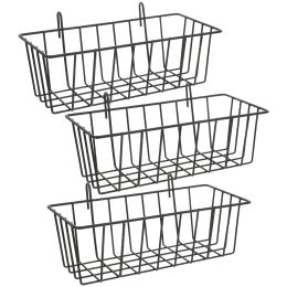 Baskets 3 Pcs Kitchen Shelf Holder Small Hanging Rack Metal Baskets Wire Iron Wrought Toilet Storage Wall Mounted Fruit