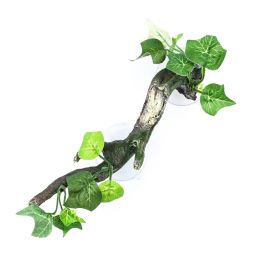 Decor Reptile Climbing Vines with Leaves Terrarium Plant Decoration with Suction Cups Dropship