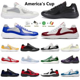 Running Shoes Men Women America's Cup Xl Designer Leather Sneakers High Quality Patent Leather Flat Trainers White Black Mesh Lace-up Outdoor Runner Sport Shoes