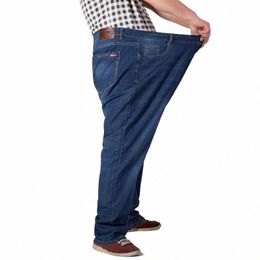 extra large men's jeans thickened 160 kg plus size 6XL 7XL 8XL 9XL 10XL waist 132 trousers 44 46 48 50 52 elastic autumn blue R8nl#
