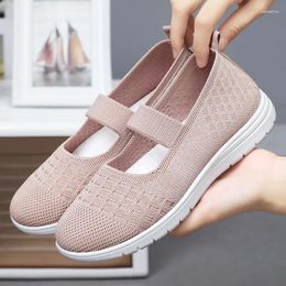 Casual Shoes Leisure For Women 2024 Spring Knitted Breathable Flat Bottom Retro Single Breathable36-41