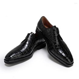 2024 Dress Shoes Weitasi Arrival Crocodile Leather Men Pure Manual Rubber Soles Making Male Business Formal size 35-42