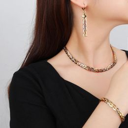 Necklace Earrings Set 2024 Fashion Earring Necklaces Bracelet Romantic Ladies Gift