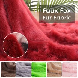 Fabric 50cm Slippery Faux Fox Fur Fabric 5cm Long Plush Fur Fabric For Diy Doll Cloth Carpet Jewellery Phone Counter Cover Photo Props