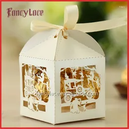 Gift Wrap Laser Cutting Wedding Sweet Boxes Customized DIY Monkey Candy Box Colorful Paper Party Favors Decoration 50PCS