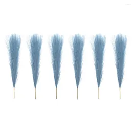 Decorative Flowers 6 Pcs Simulated Reed Grass Decor For Home Arrangement DIY Wedding Office Faux Pampasgrass Paper Vase Decors