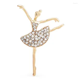 Brooches Wuli&baby Classical Ballet Girl For Women Unisex 2-color Rhinestone Dancing Lady Party Office Brooch Pins Gifts