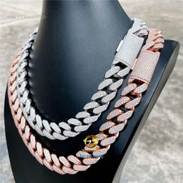 Pass Diamond Tester Heavy Weight Solid Sier 18Mm Custom Hip Hop Jewellery Iced Out Moissanite Cuban Link Chain Necklace