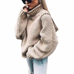 2023 neue Frauen Herbst Halb Stehkragen Pullover Weibliche Einfarbig Lg Hülse Grob Stricken Pullover Damen Fi O Neck tops P95M #