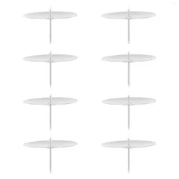 Candle Holders 8 Pcs Metal Holder Fixing Supplies Festival Fixator Iron Glass Pillar Taper Tray