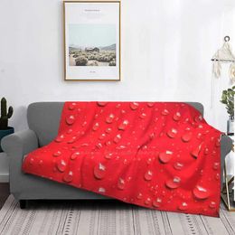 Blankets Red Drops Top Quality Comfortable Bed Sofa Soft Blanket Bubbles Car Rain Rainy Water Droplets