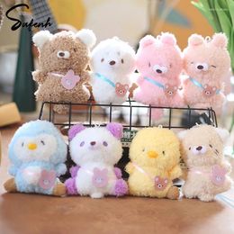 Keychains Cute Plush Chick Penguin Doll Toys Keychain Bag Charms Key Pendant Decorations Kawaii Soft Stuffed Ring For Girls Kids Gifts