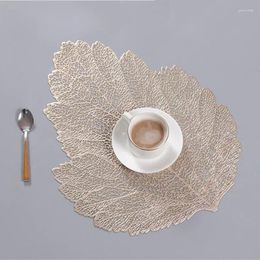 Table Mats Household Convenience Tools Mat Leaf Simulation Plant Cup PVC Coffee Placemat Kitchen Christmas Home Decor