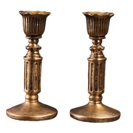 Candle Holders Antique Bronze Pillar Iron Pedestal Creative Candlestick Stand For Patio Celebrations Garden Lawn Home Decor