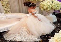 Flower Girl Dresses for Weddings Tulle Ball Gowns Baby Girl Communion Dresses Children Kids Pageant Party Gowns1791928