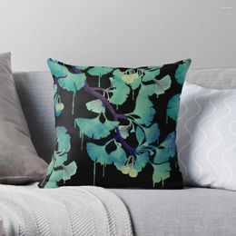 Pillow O Ginkgo (on Black) Throw Cover Polyester Pillows Case On Sofa Home Living Room Car Seat Decor 45x45cm