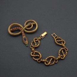Classic animal bracelet brooch set womens antique enamel bangles Vintage Egyptian Jewellery 240320