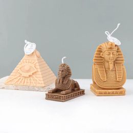 Knives 3d Pharaoh Pyramid Candle Silicone Mould Handmade Scented Plaster Supplies Resin Soap Candle Mould Pattern for Candles Home Decor