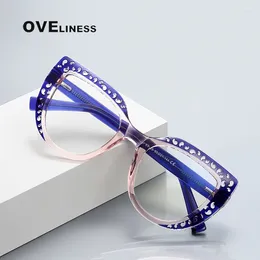 Sunglasses High Quality Presbyopia Glasses For Women Reading Anti Blue Ray Computer Prescription Eyeglasses 250