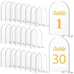 Party Decoration 30 Sets Acrylic Table Signs With Stands Blank Arched Sheet DIY Arch Numbers For Wedding Reception Event