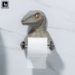 Holders Creative Dinosaur Toilet Paper Tissue Shelf Holder Foam Liquid Soap Dispenser Cosmetics Bottles Bathroom Home Decor Decoration