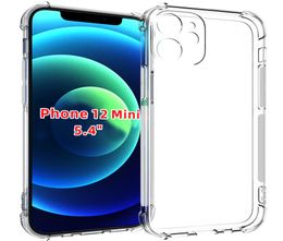 144MM shockproof Clear transparent TPU with Four Corner Protective flexible Case Cover Compatible for iPhone 12 mini 54quot7172569